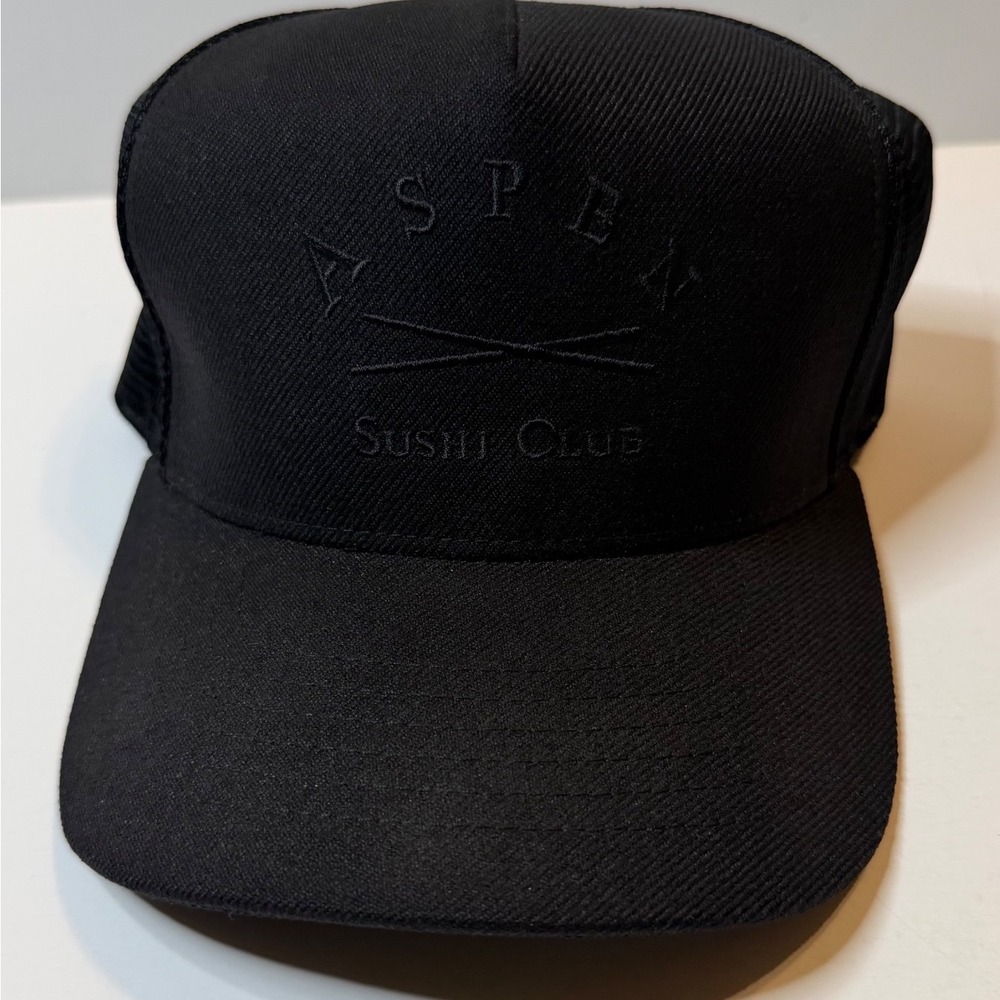 Aspen Sushi Club Trucker Hat Rare Black Sushi Club Snapback Adult Mesh Cap